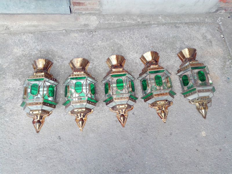 lampara aplique pared arabe norte africa metal cristal 70x34x15 5u